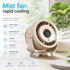 Portable Misting Fan Digital Display Quiet Cooling Humidifier Wall Mount