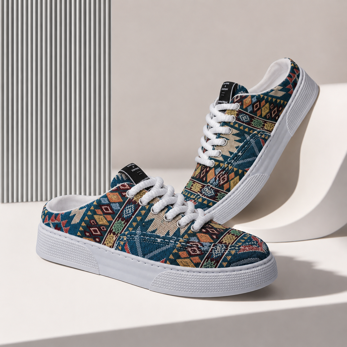 Men's Canvas Half Shoes – Backless Slip-On Mule Sneakers