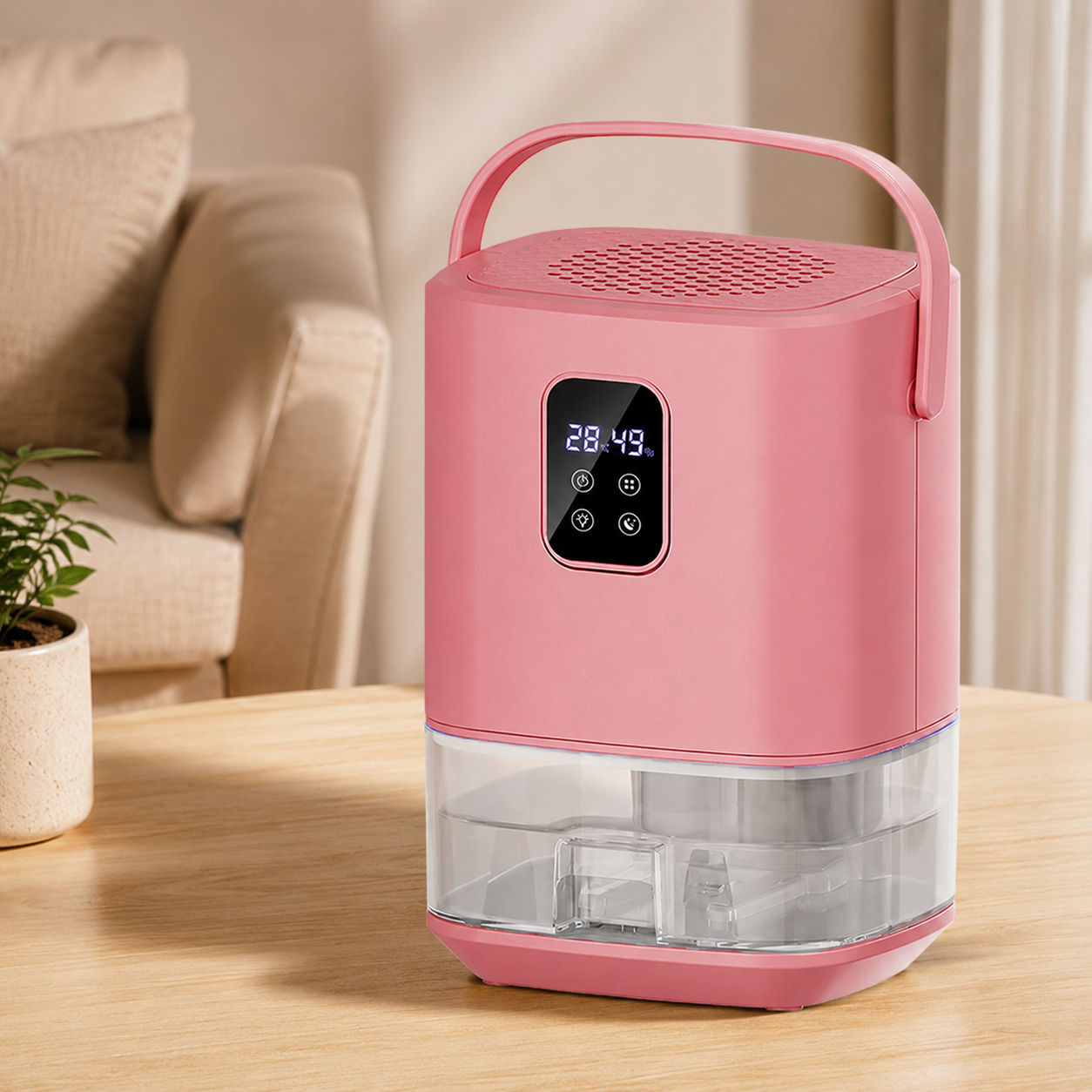 Compact Mini Dehumidifier, Quiet Portable Moisture Absorber for Bedroom & Bathroom