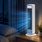 Bladeless Tower Fan, Rechargeable Oscillating Desktop & Wall-Mount Cooling Fan with Remote