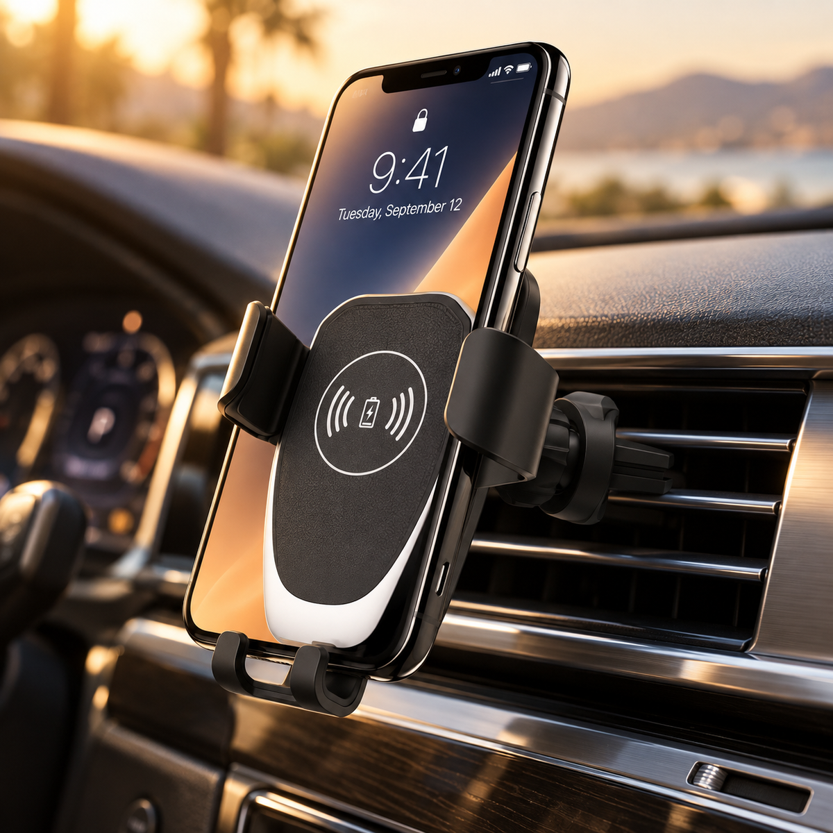 Wireless Phone Car Charger Fast Charging Auto Mount