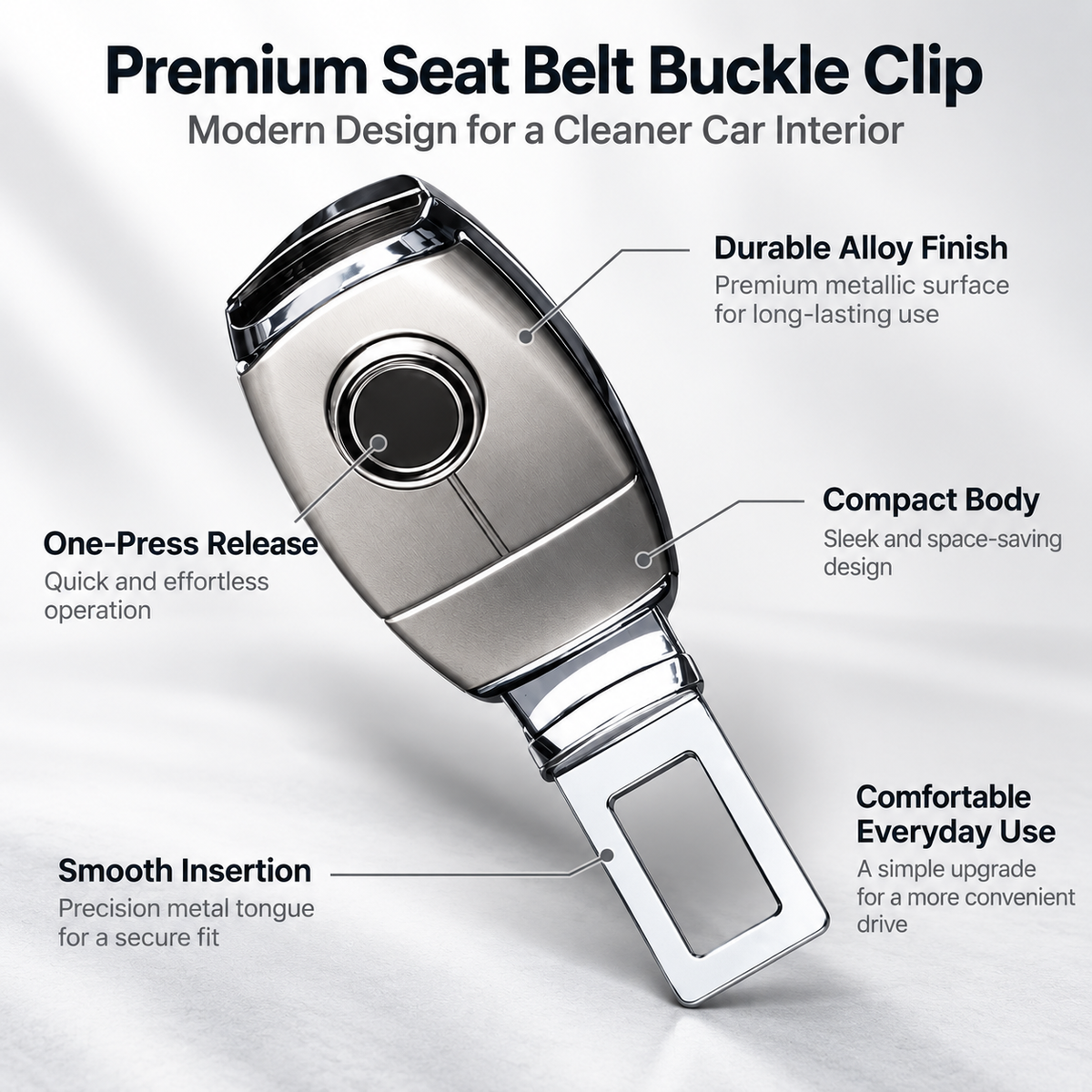 Metal Seat Belt Extender UK Legal Rigid for High End Cars