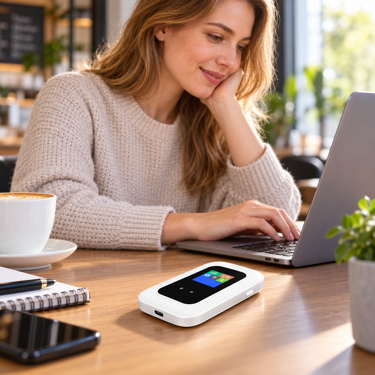 Portable 5G Wi-Fi Router Secure High Speed for Travel