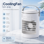 Mini Portable Desktop Air Conditioner Cooling Fan USB Timer RGB