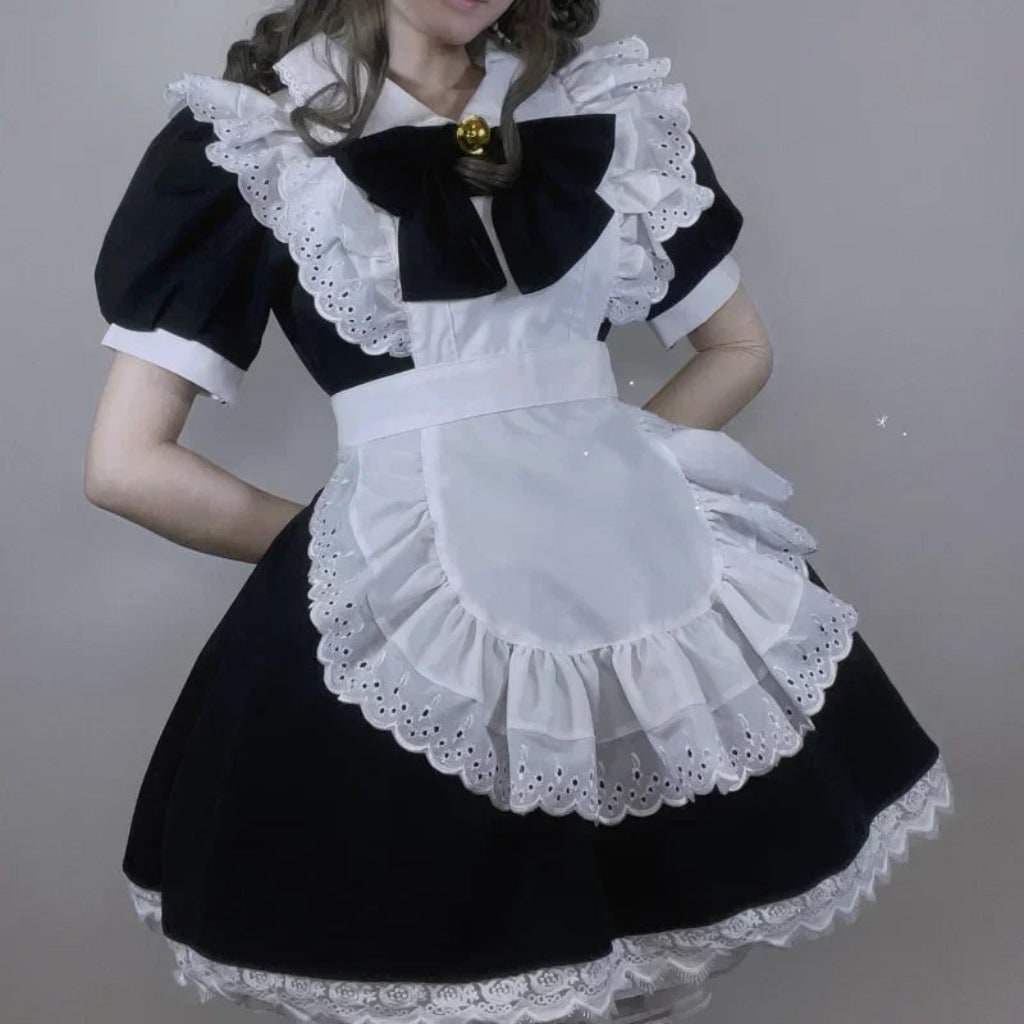French Maid Costume with Ruffled Apron Halloween