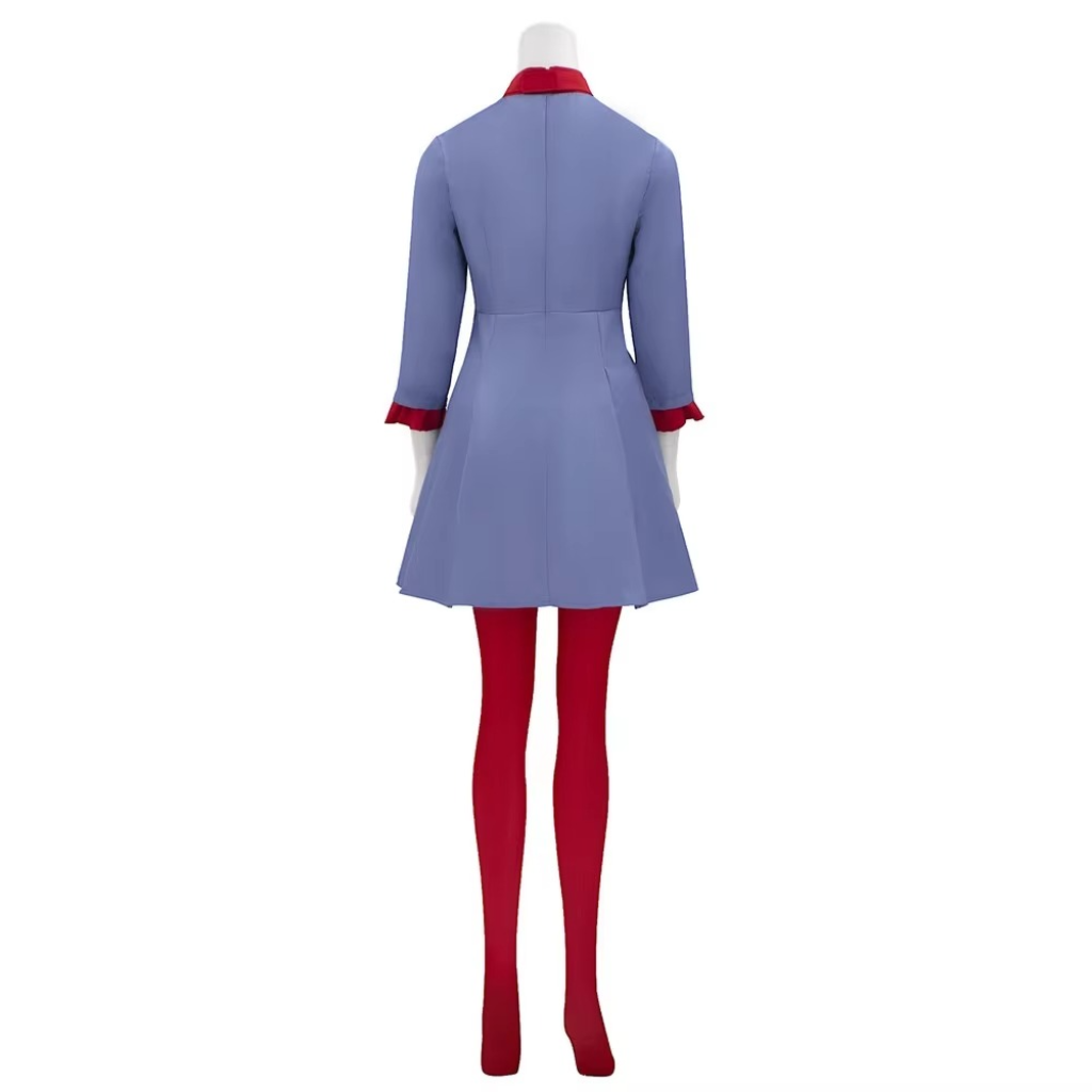 Girls Anime Cosplay Costume Dress Set with Red Bow Tie and Collar Halloween Party