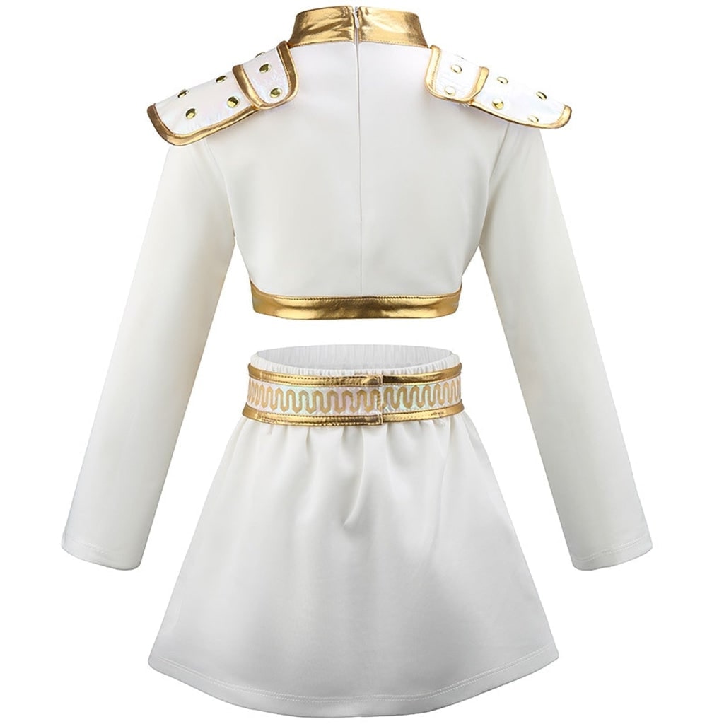 Girls Belly Dancer Outfit Sequined Crop Top and A Line Skirt Set Halloween Dance Costume