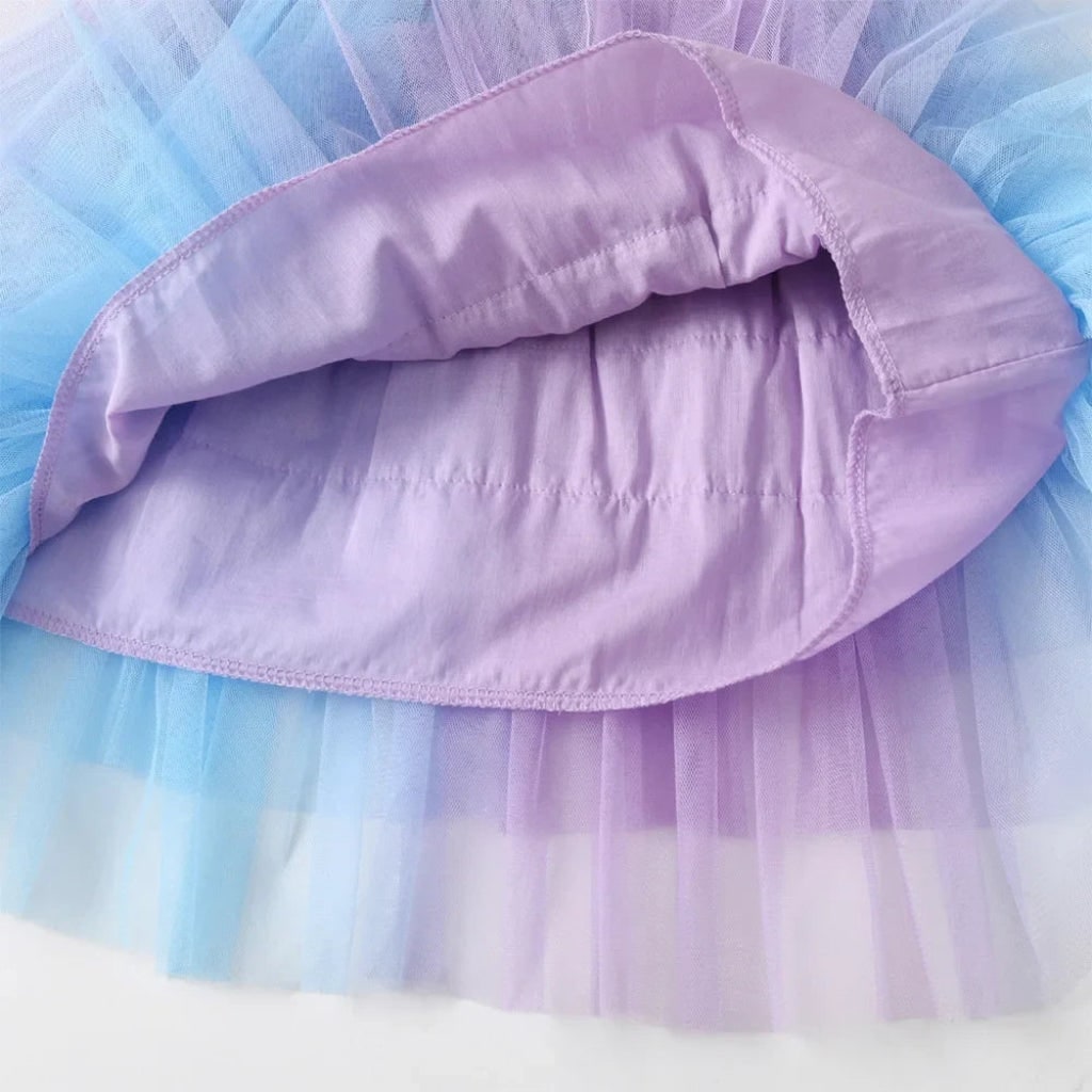 Girls Mermaid Tutu Dress with Tiered Skirt Halloween Party Costume