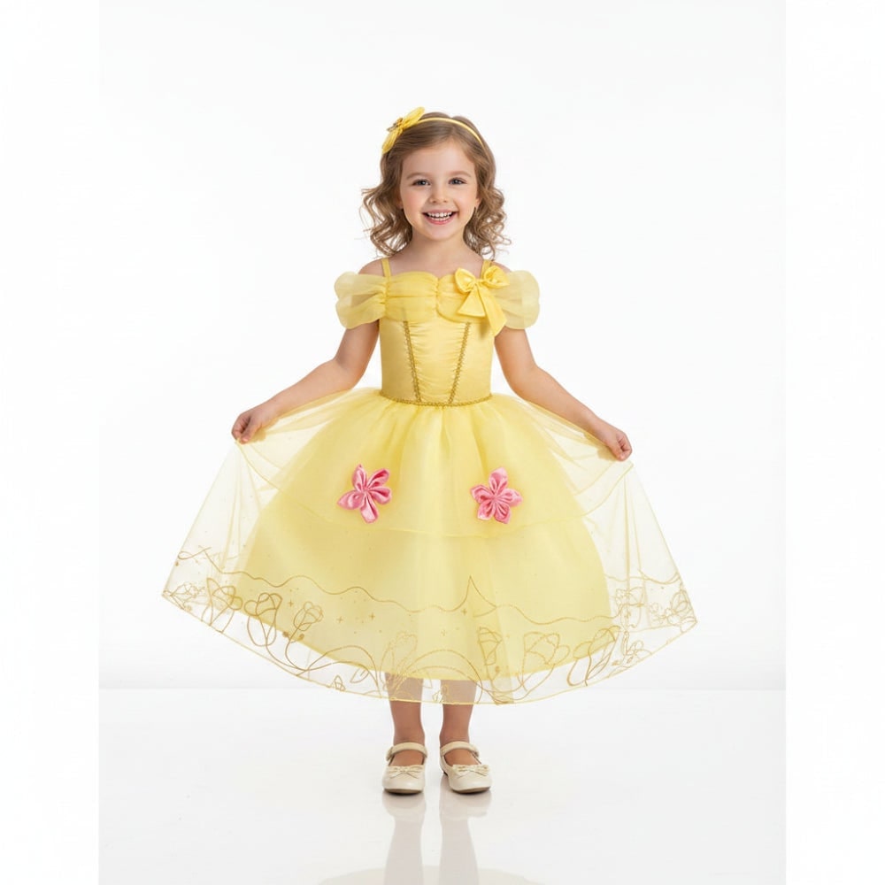 Girls Princess Dress Costume Tiara Gloves Dress Up Games Halloween