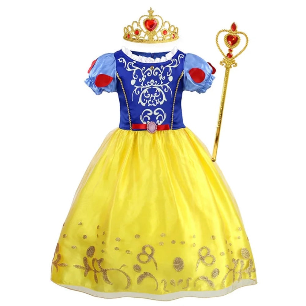 Girls Princess Dress Costume Tiara Gloves Dress Up Games Halloween