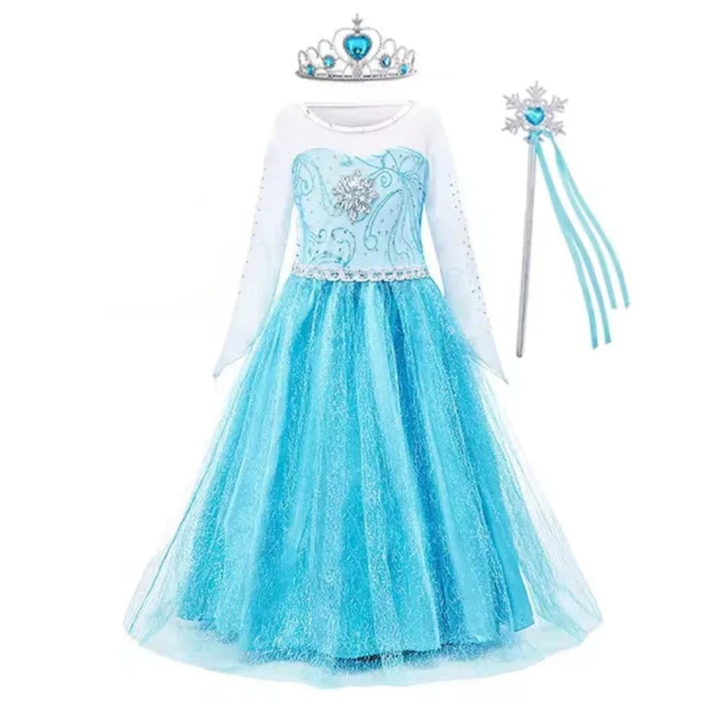 Girls Princess Dress Costume Tiara Gloves Dress Up Games Halloween