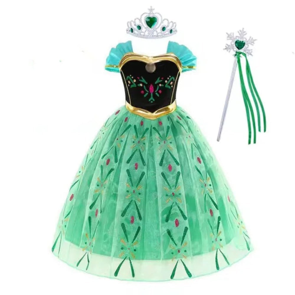 Girls Princess Dress Costume Tiara Gloves Dress Up Games Halloween
