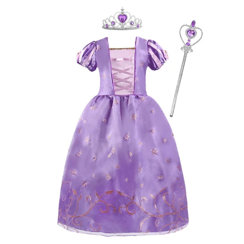 Girls Princess Dress Costume Tiara Gloves Dress Up Games Halloween