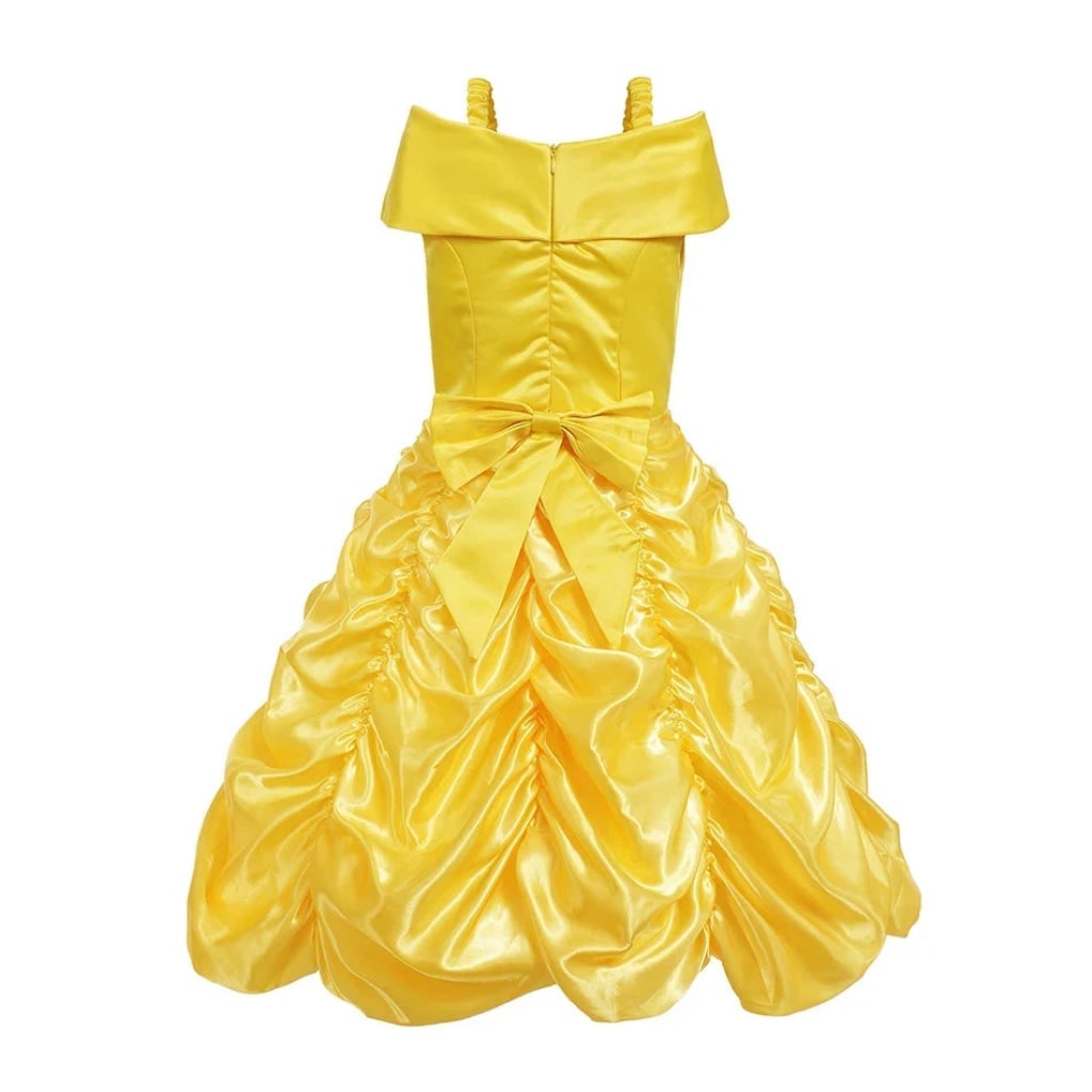Girls Princess Ball Gown Costume with Tiara Scepter and Accessories Set Halloween
