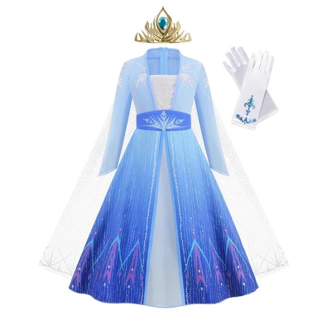 Girls Dorothy Costume Princess Dress with Tiara Wand and Gloves Halloween