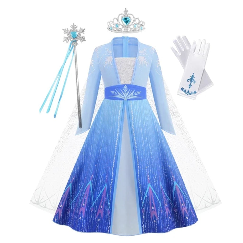 Girls Dorothy Costume Princess Dress with Tiara Wand and Gloves Halloween
