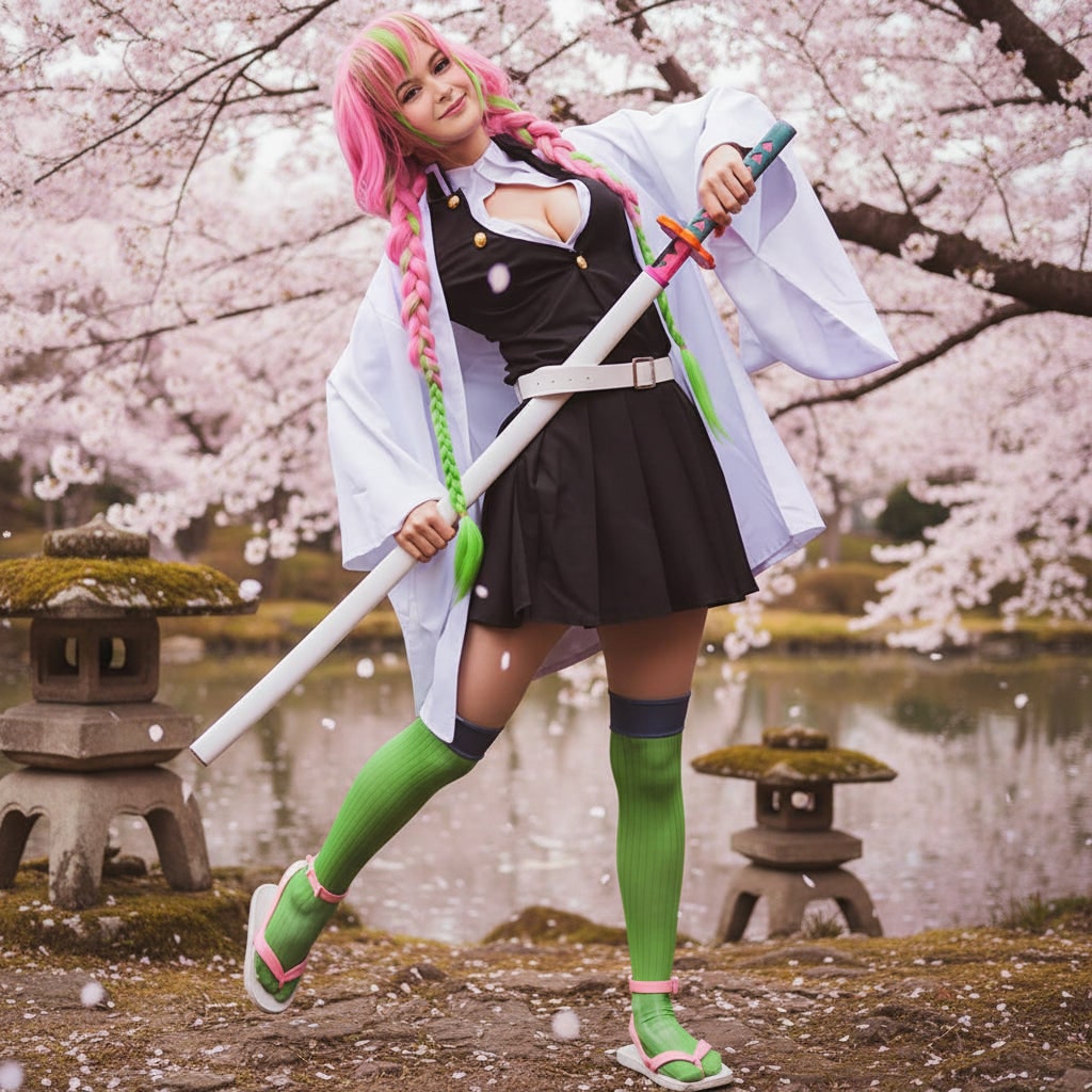 Anime Cosplay Costume Outfit Haori Jacket and Leg Wraps Character Dress Up Halloween