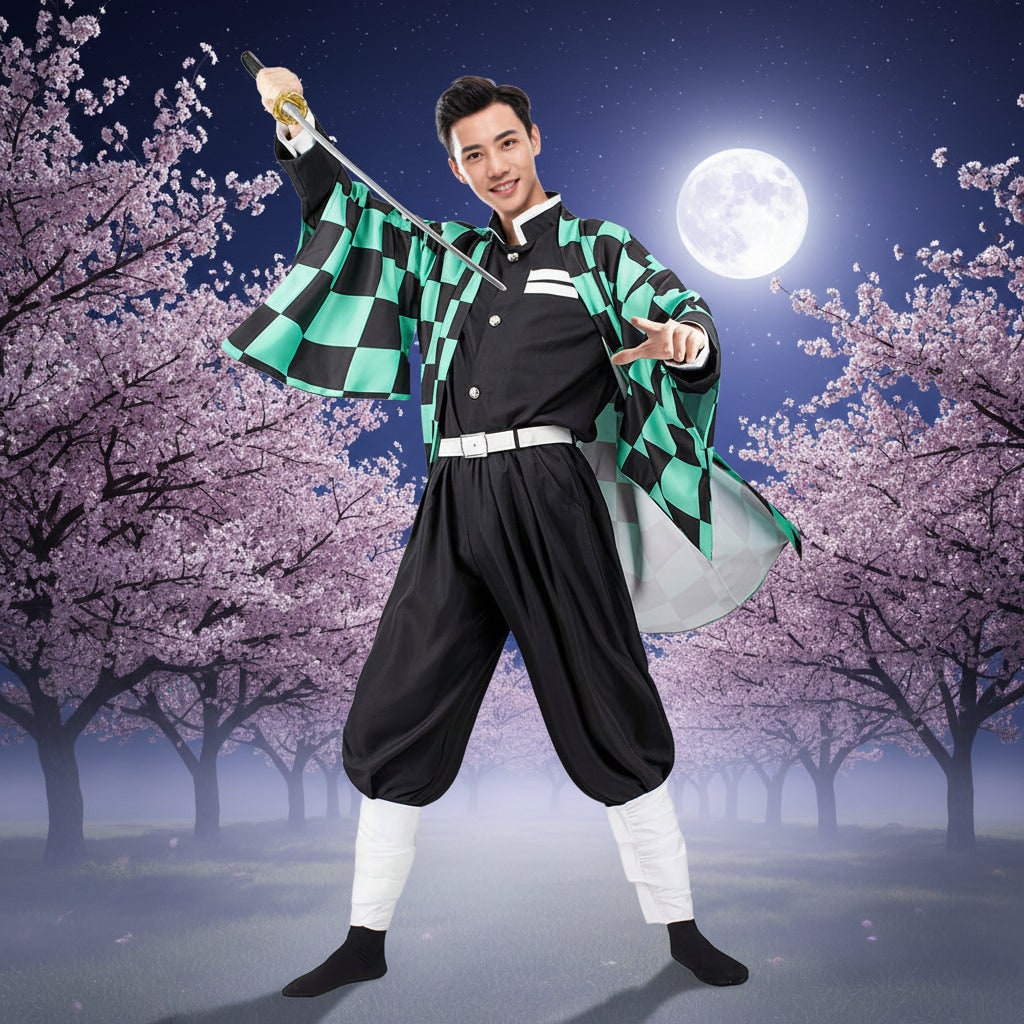 Anime Cosplay Costume Outfit Haori Jacket and Leg Wraps Character Dress Up Halloween