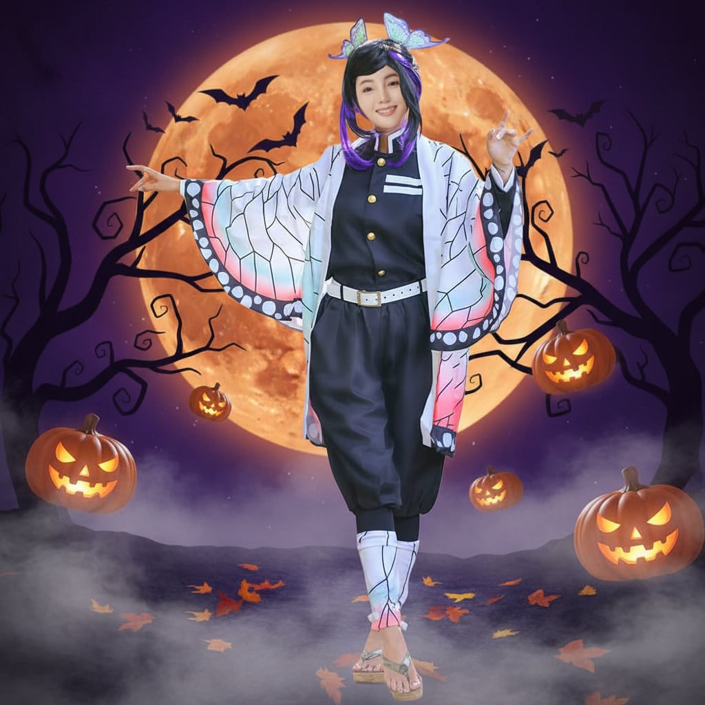 Anime Cosplay Costume Outfit Haori Jacket and Leg Wraps Character Dress Up Halloween