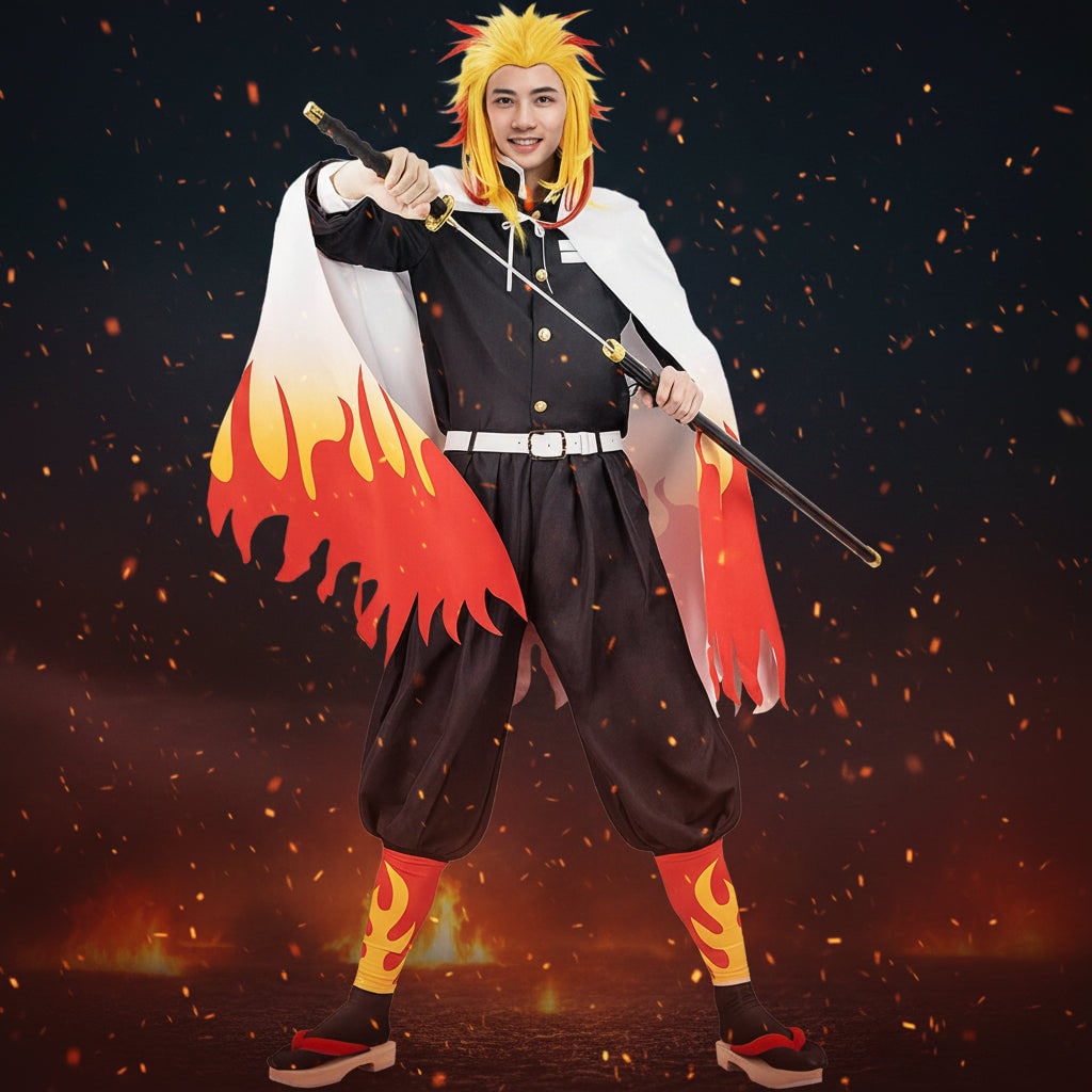 Anime Cosplay Costume Outfit Haori Jacket and Leg Wraps Character Dress Up Halloween