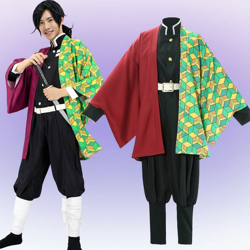 Anime Cosplay Costume Outfit Haori Jacket and Leg Wraps Character Dress Up Halloween