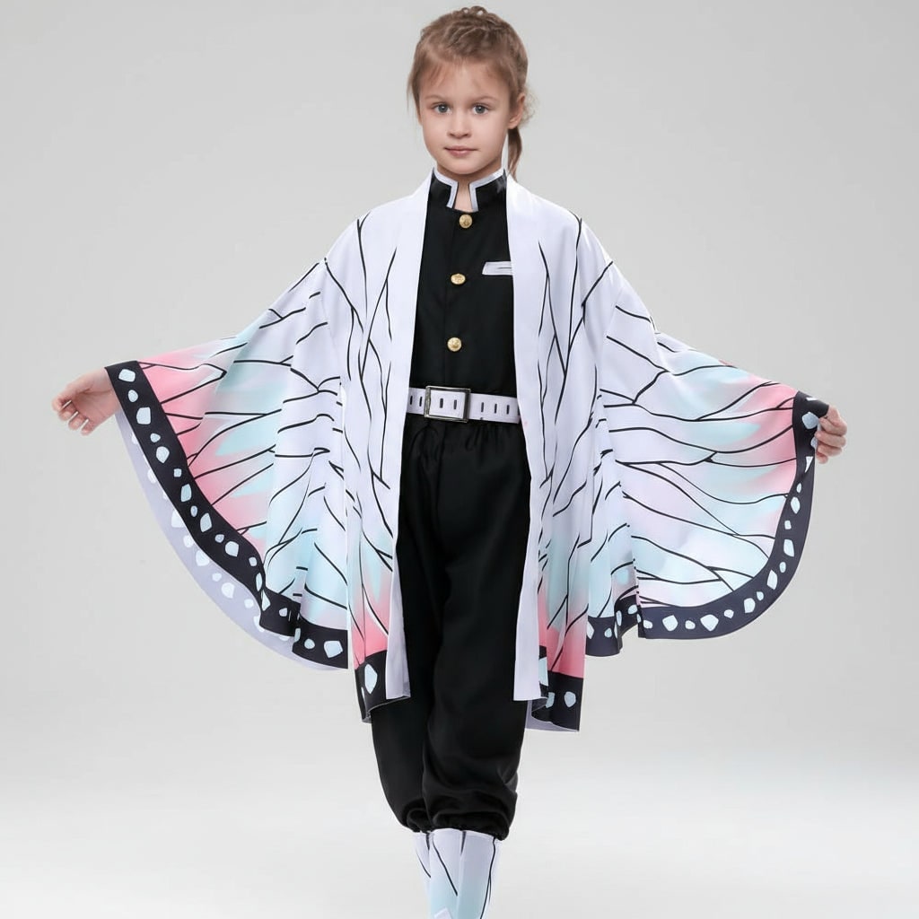 Anime Cosplay Costume Haori Jacket Checkered Pattern Halloween Outfit
