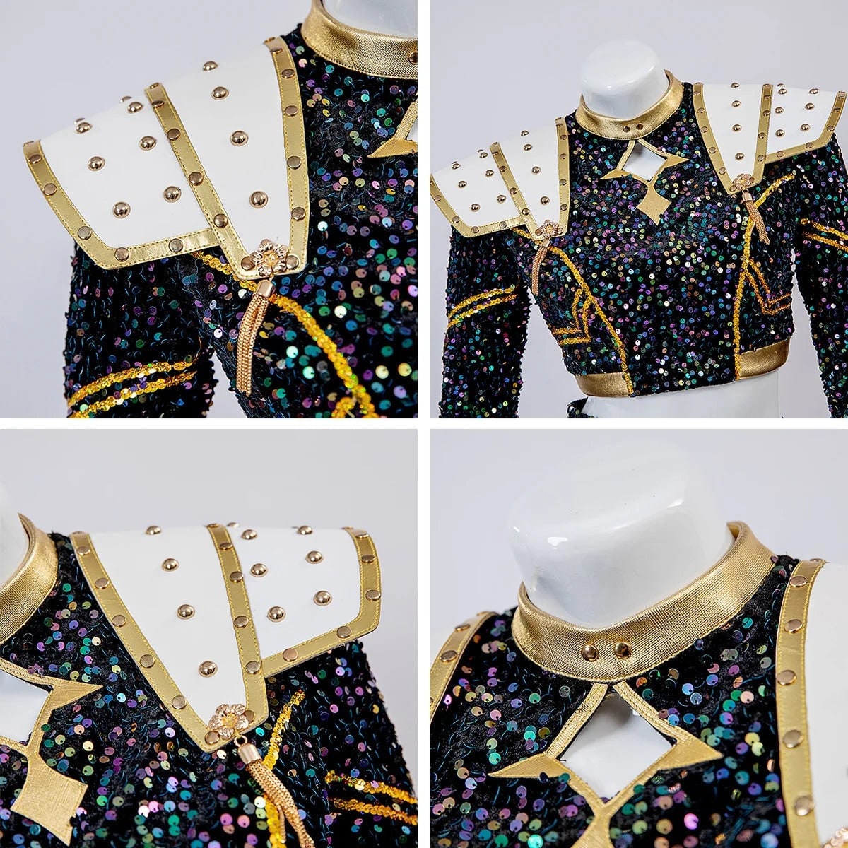 Cheerleader Costume Two Piece Cropped Top and Pleated Skirt Halloween Cosplay