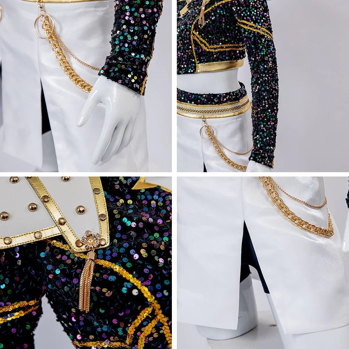 Cheerleader Costume Two Piece Cropped Top and Pleated Skirt Halloween Cosplay