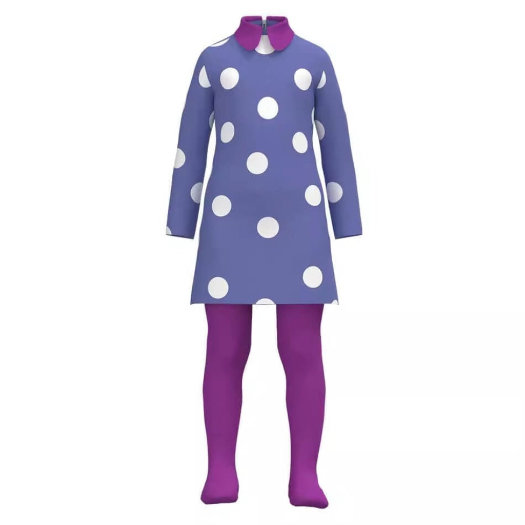 Character Dress Cosplay Costume Polka Dot Pattern Flying Boy Collar Halloween