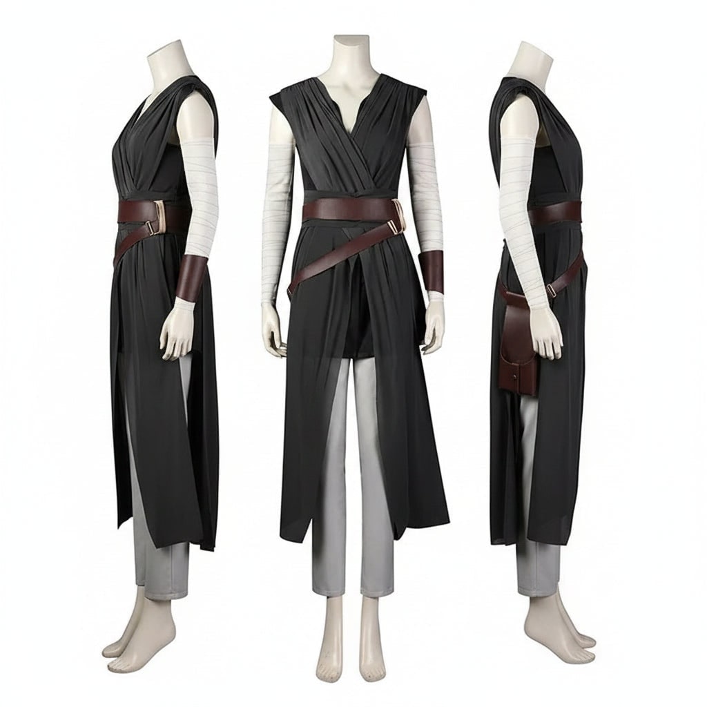 Cosplay Costume Draped Tunic Cropped Pants and Faux Leather Belt Halloween