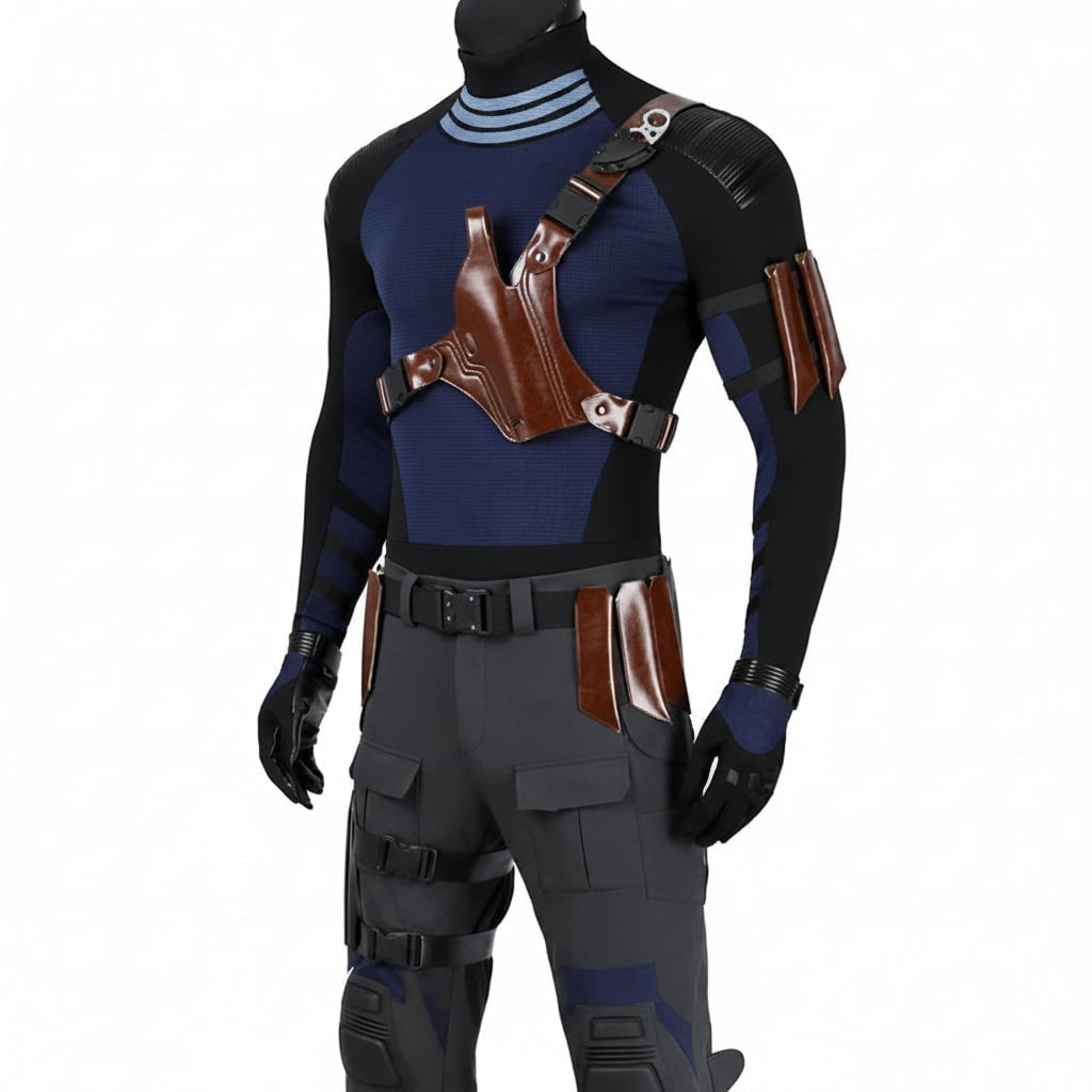 Superhero Cosplay Costume Set with Tactical Mask Harness and Gloves Halloween