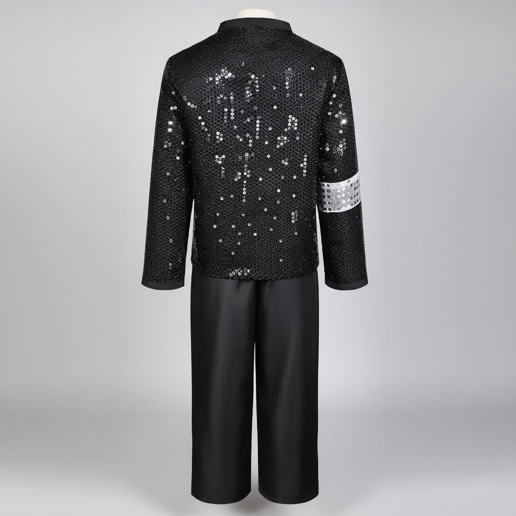 Dance Costume Michael Jackson Outfit Sequin Jacket Fedora Hat Gloves Halloween
