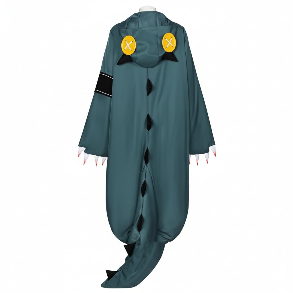 Dinosaur Cosplay Costume Onesie Jumpsuit with Wig and Shoe Covers Halloween Party