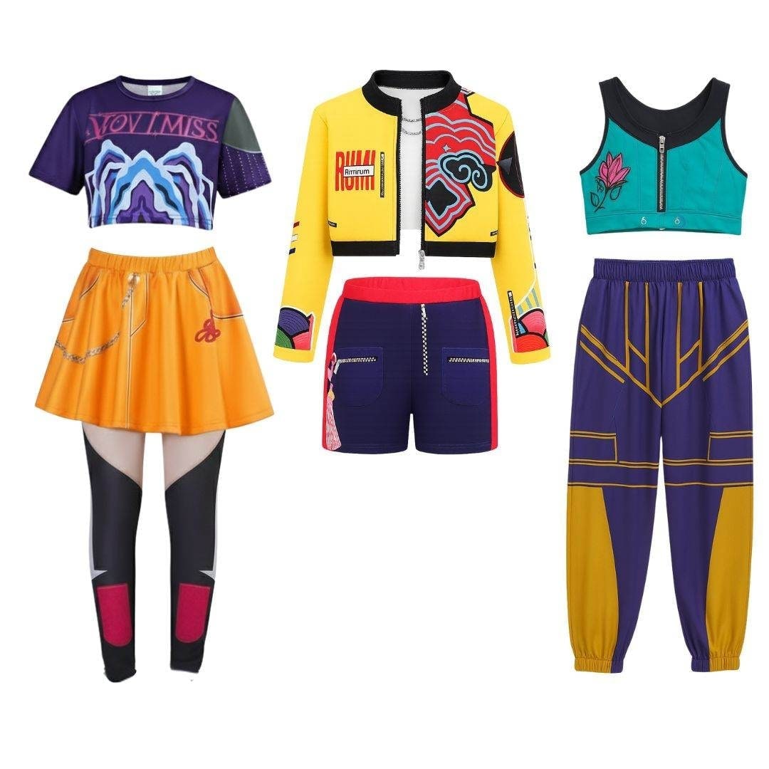Hip Hop Dance Costume Crop Top Shorts and Joggers Halloween Performance Wear
