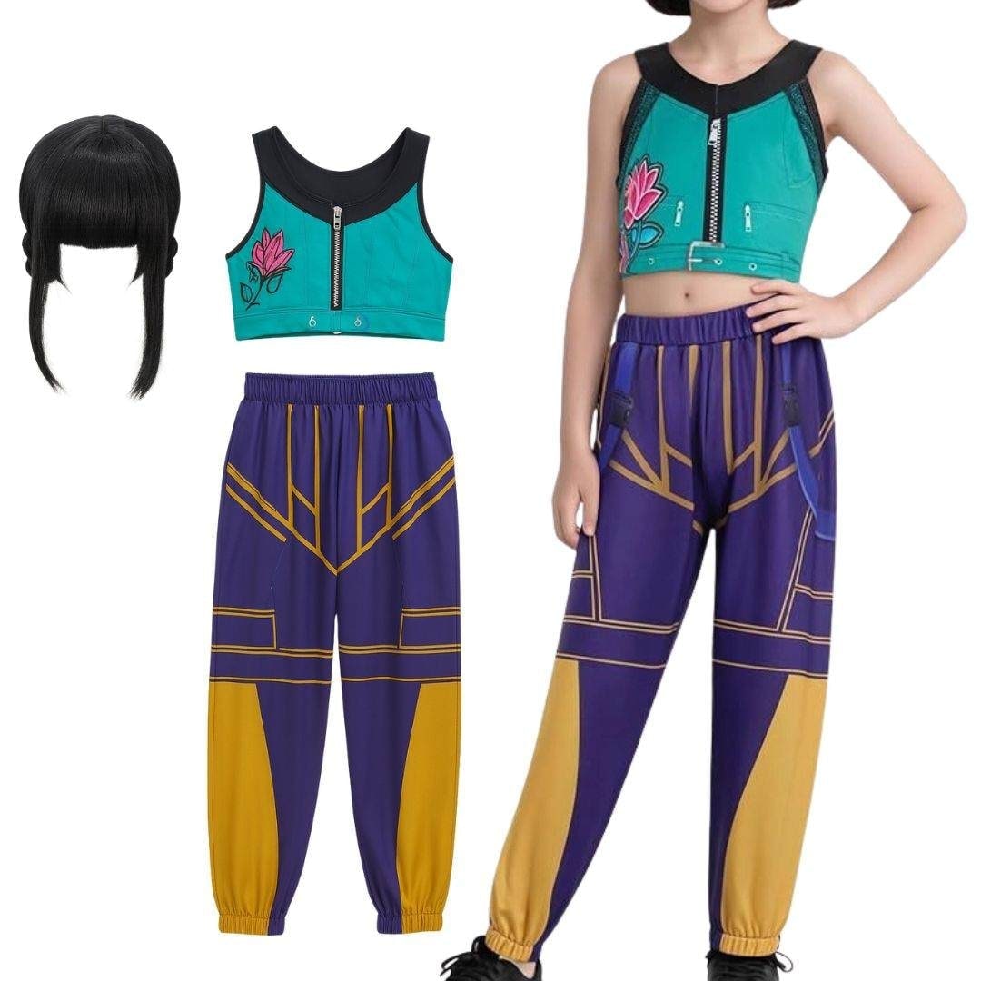 Hip Hop Dance Costume Crop Top Shorts and Joggers Halloween Performance Wear
