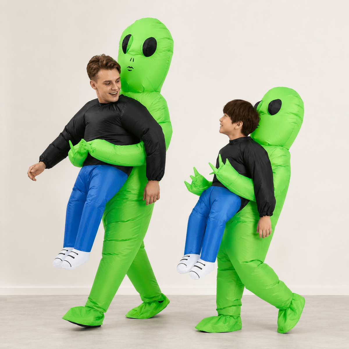 Inflatable Alien Costume Blow Up Party Outfit with Built In Fan Halloween