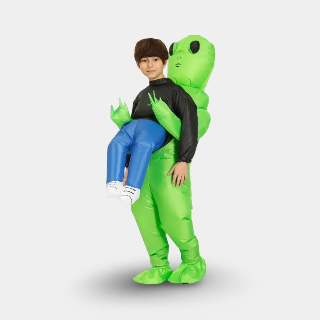 Inflatable Alien Costume Blow Up Party Outfit with Built In Fan Halloween