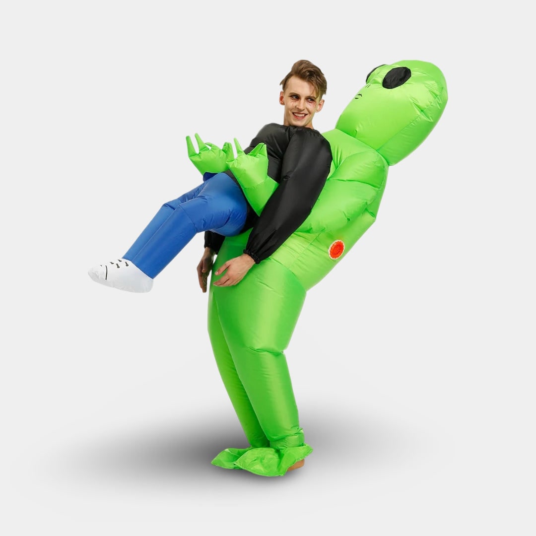 Inflatable Alien Costume Blow Up Party Outfit with Built In Fan Halloween