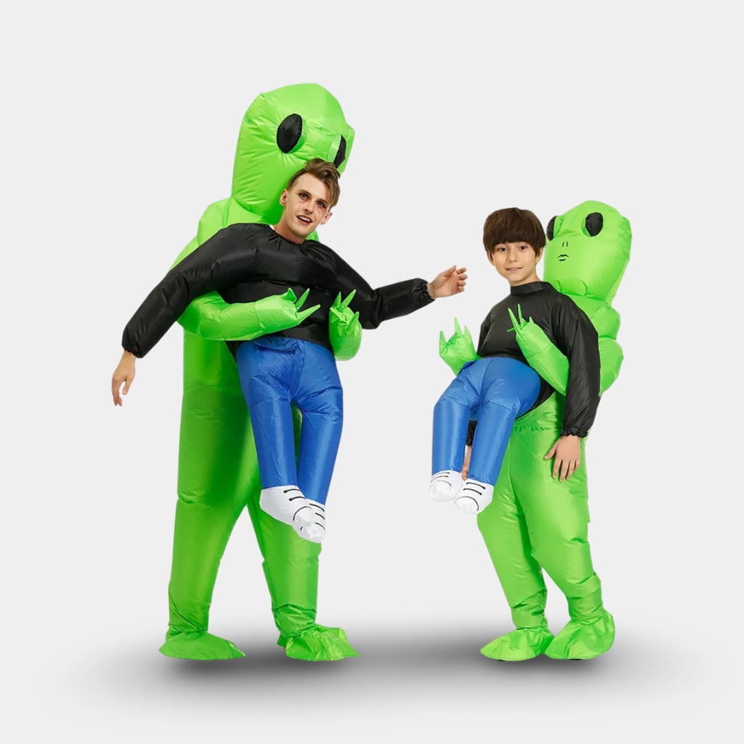 Inflatable Alien Costume Blow Up Party Outfit with Built In Fan Halloween