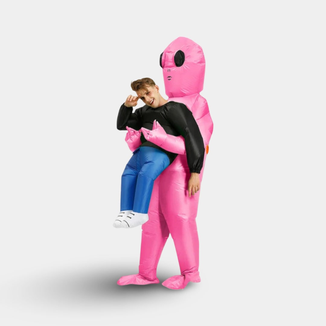 Inflatable Alien Costume Blow Up Party Outfit with Built In Fan Halloween
