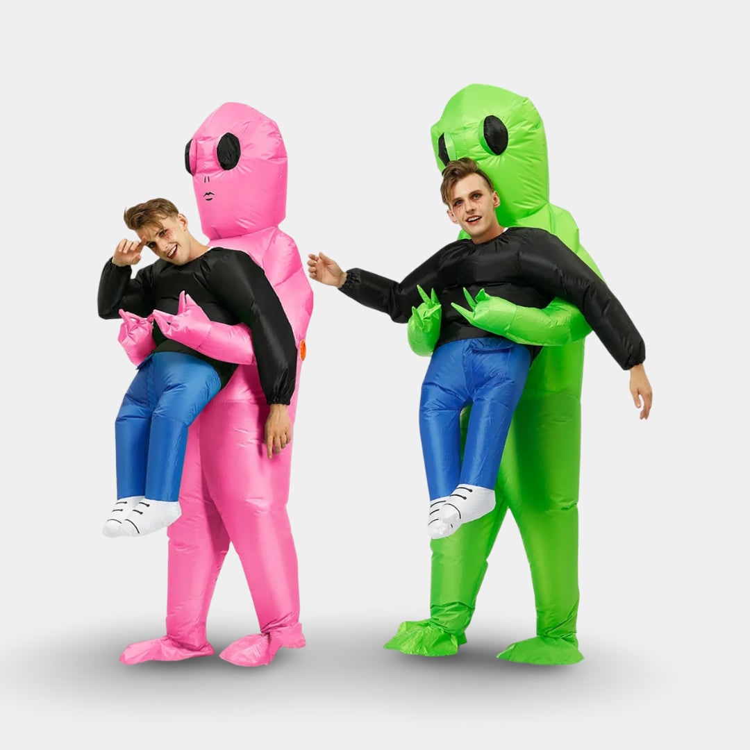 Inflatable Alien Costume Blow Up Party Outfit with Built In Fan Halloween