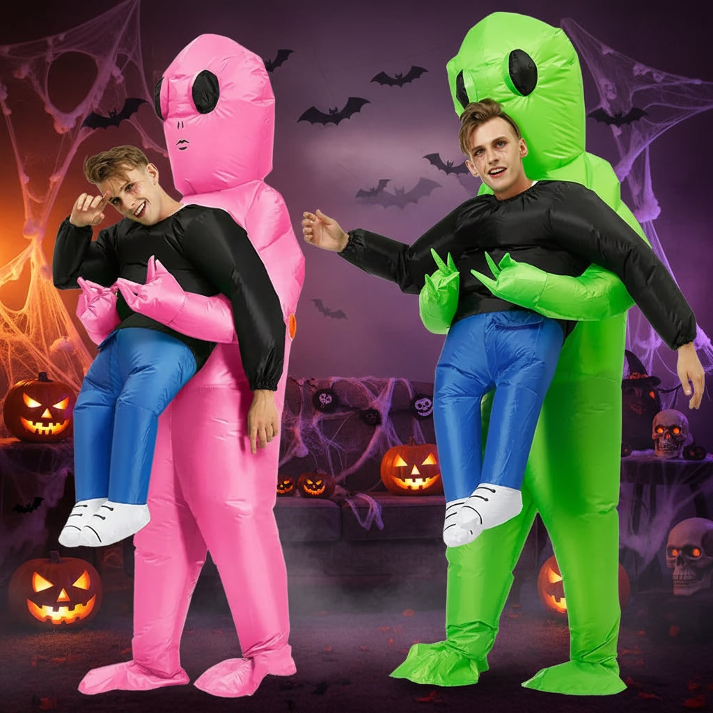 Inflatable Alien Costume with Dangling Legs and Air Blower Fan Halloween