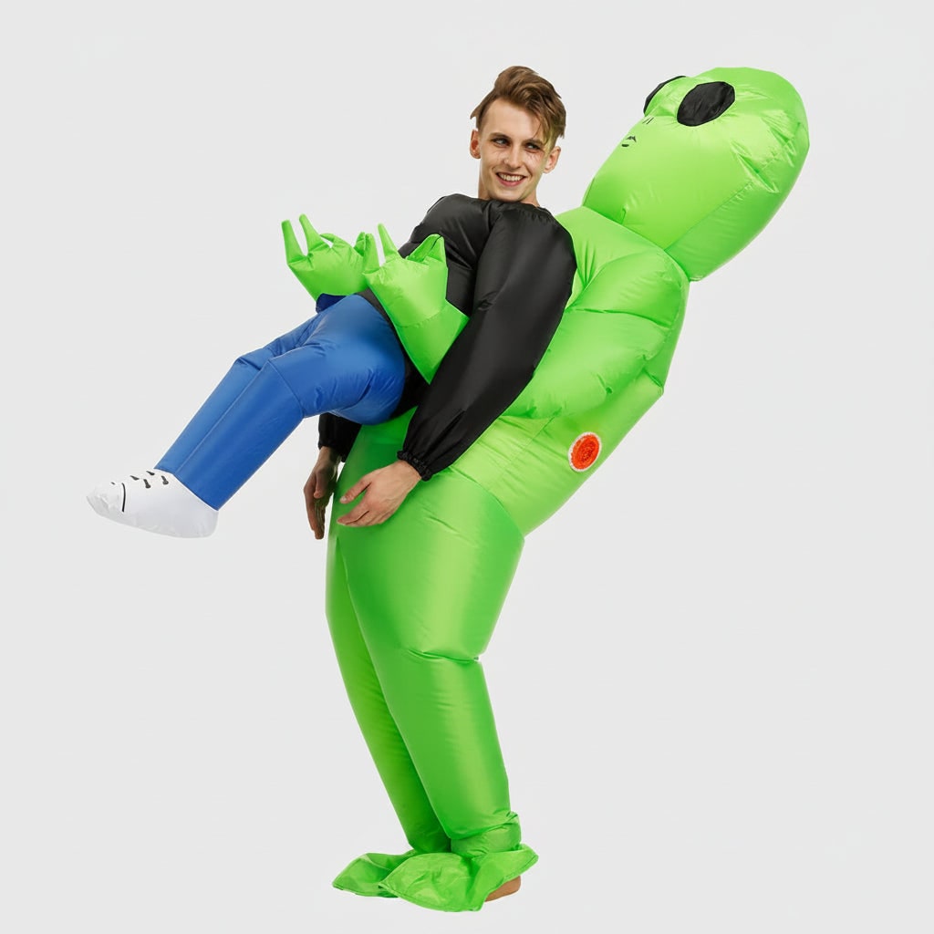Inflatable Alien Costume with Dangling Legs and Air Blower Fan Halloween