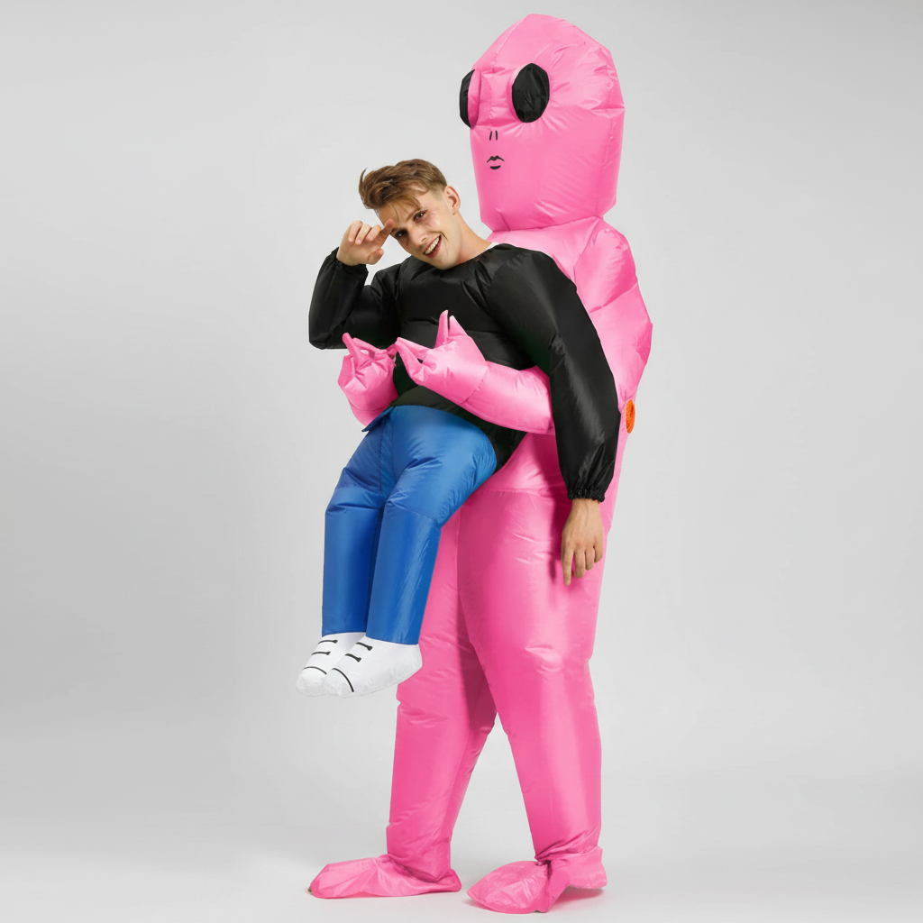 Inflatable Alien Costume with Dangling Legs and Air Blower Fan Halloween