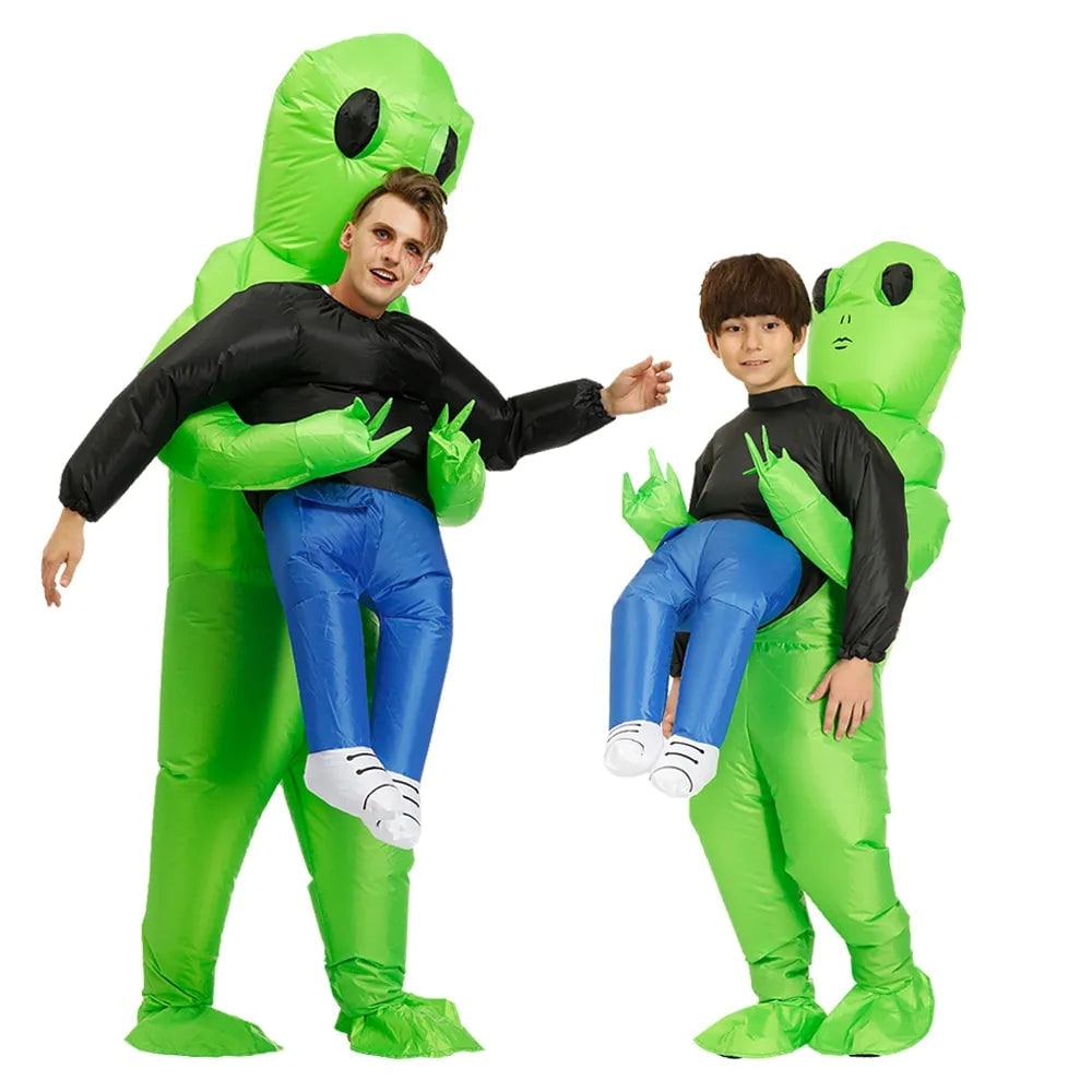 Inflatable Alien Costume with Dangling Legs and Air Blower Fan Halloween