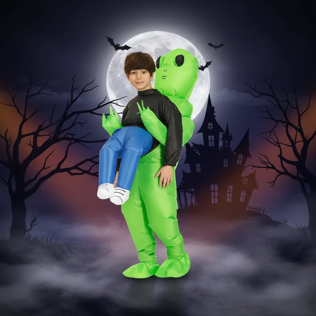 Inflatable Alien Costume with Dangling Legs and Air Blower Fan Halloween