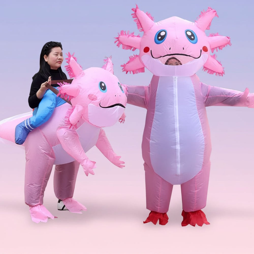 Inflatable Axolotl Costume Full Body with Battery Fan Halloween