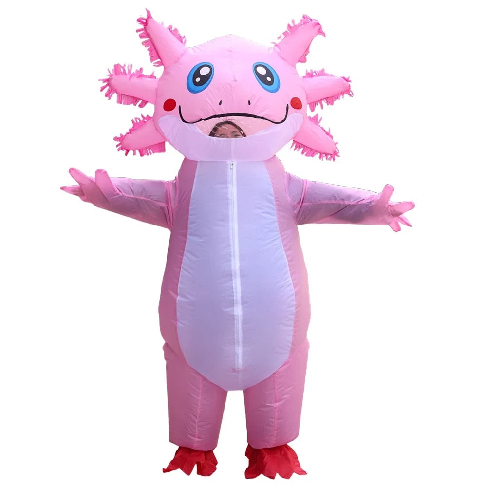 Inflatable Axolotl Costume Full Body with Battery Fan Halloween