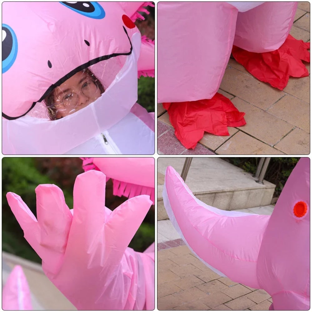 Inflatable Axolotl Costume Full Body with Battery Fan Halloween