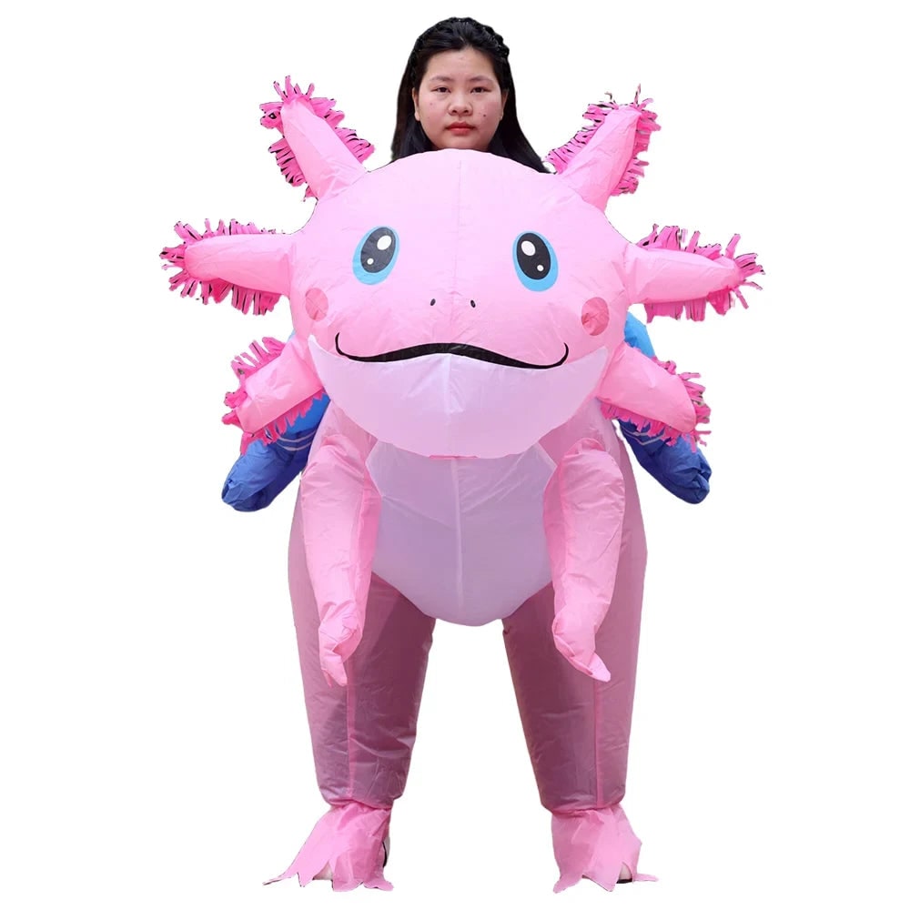 Inflatable Axolotl Costume Full Body with Battery Fan Halloween
